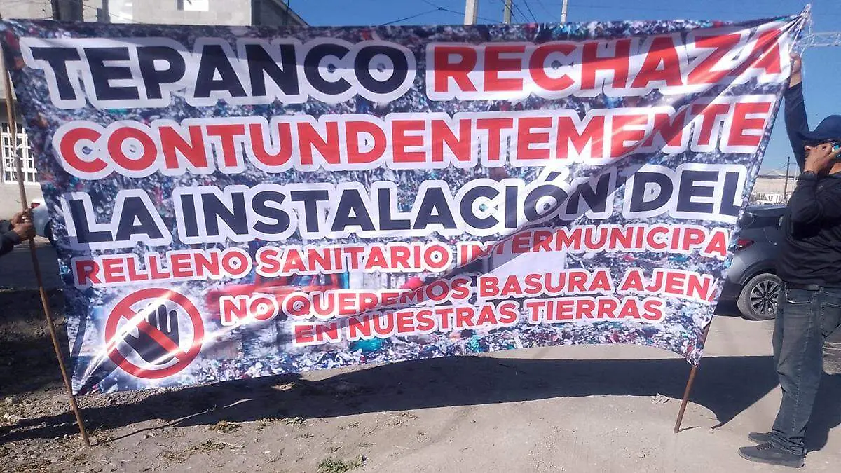 Más de 70 pobladores de Tepanco de López se manifestaron para oponerse en la construcción de un relleno sanitario